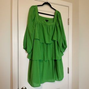 Green ruffle dress